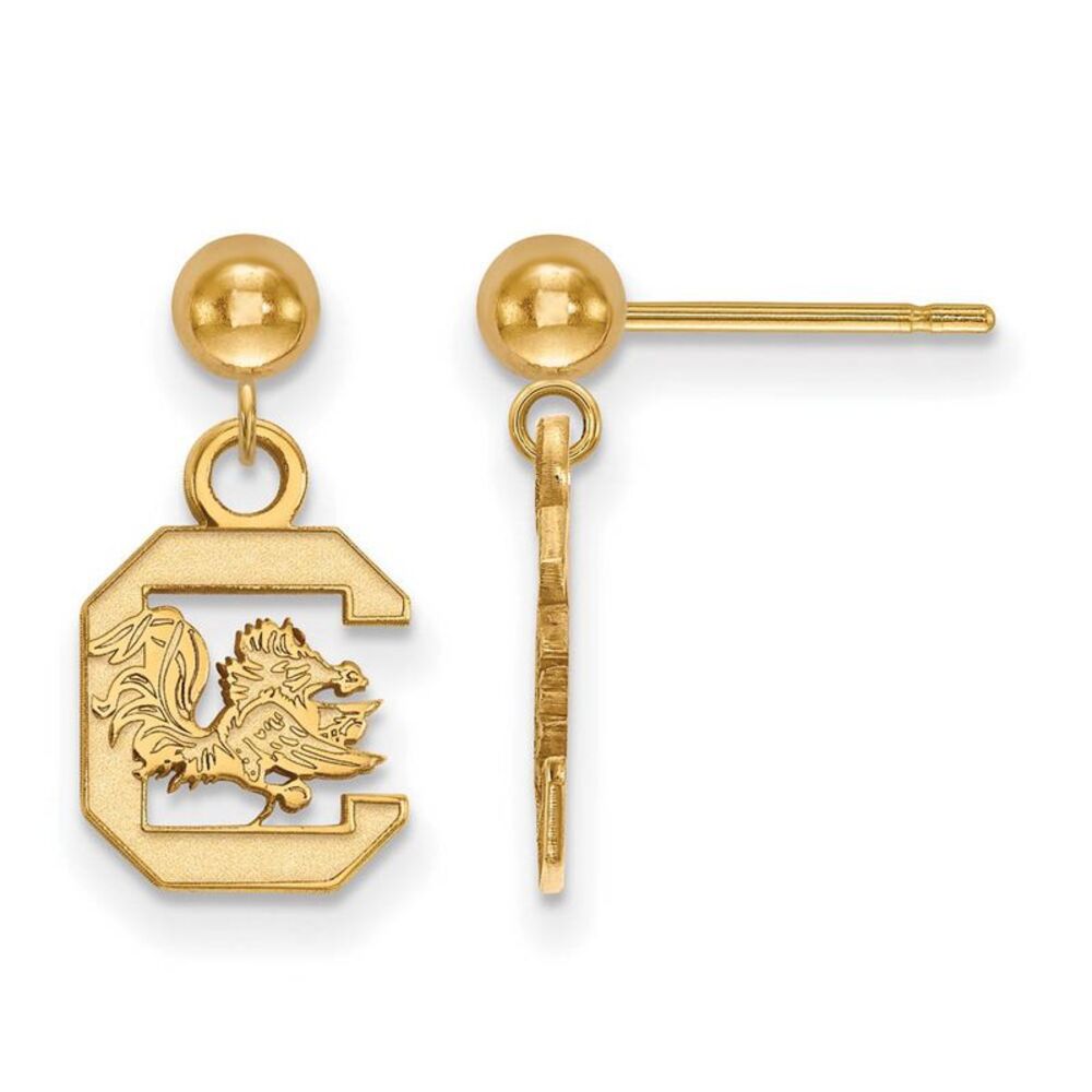 14k Gold Plated Silver Univ. of South Carolina Dangle Earrings